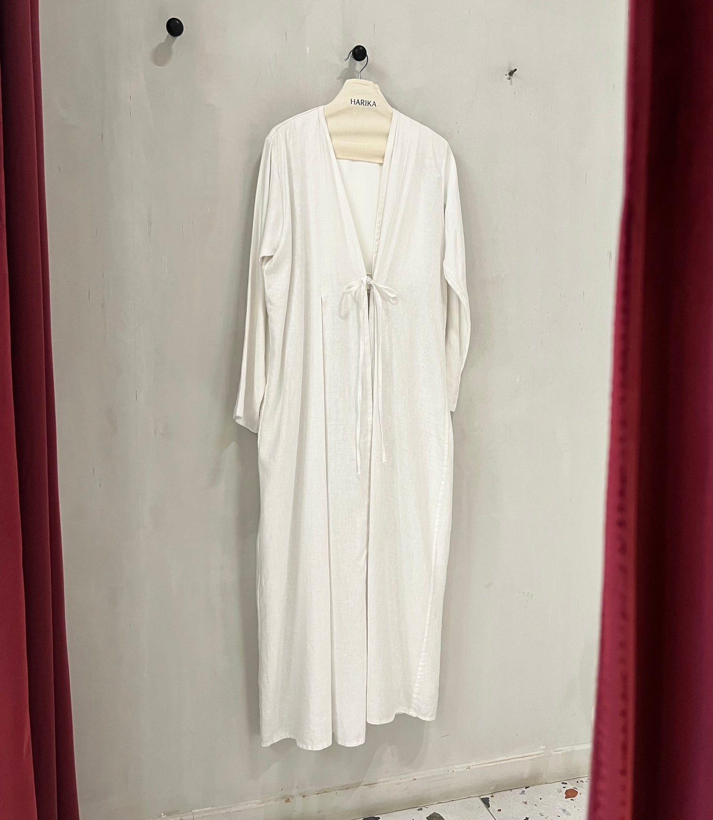 Abaya - Ivory Serenity Tie-Front