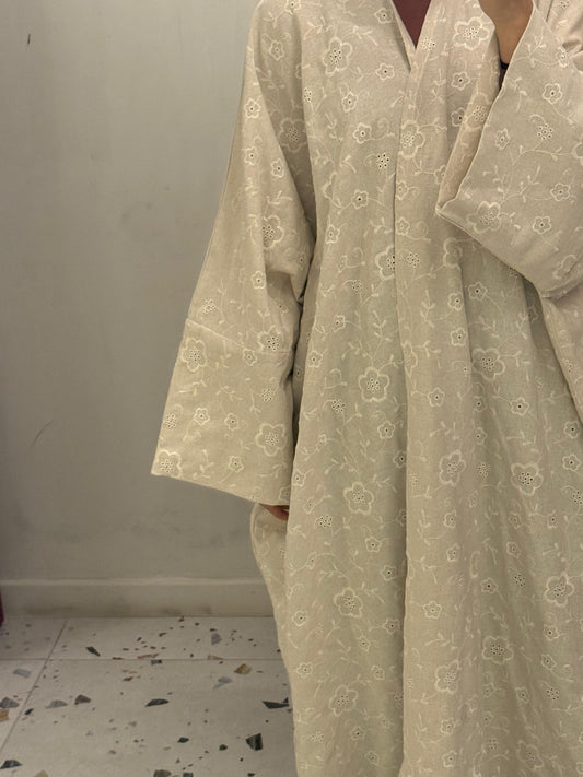 Abaya - Embroidered Floral Print
