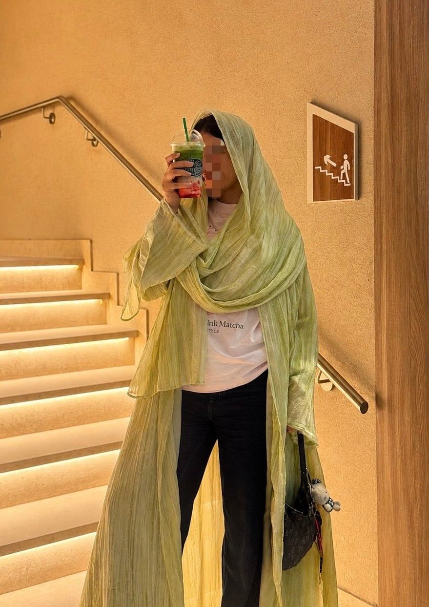 Abaya - Pistachio Green - Elegance with effortless comfort