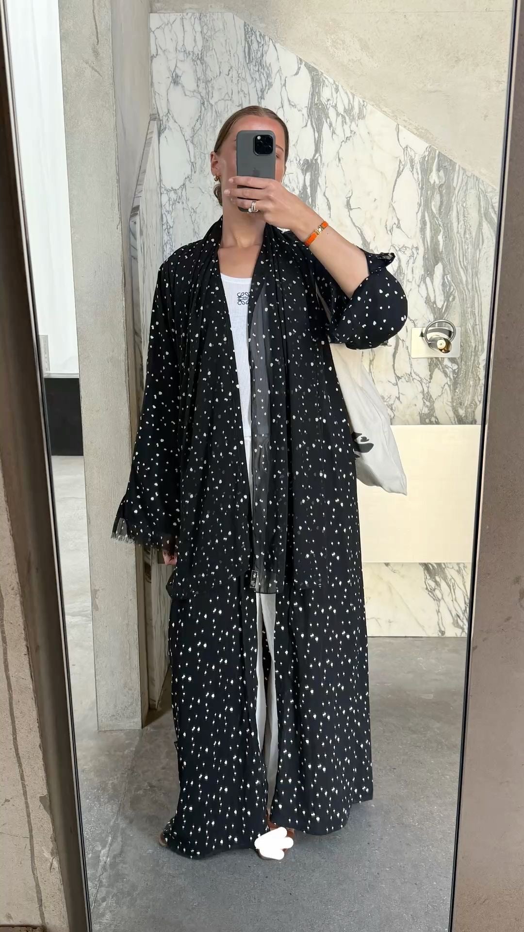 Summer Abaya - Chic Polka Dot
