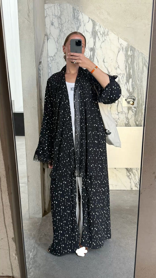 Summer Abaya - Chic Polka Dot