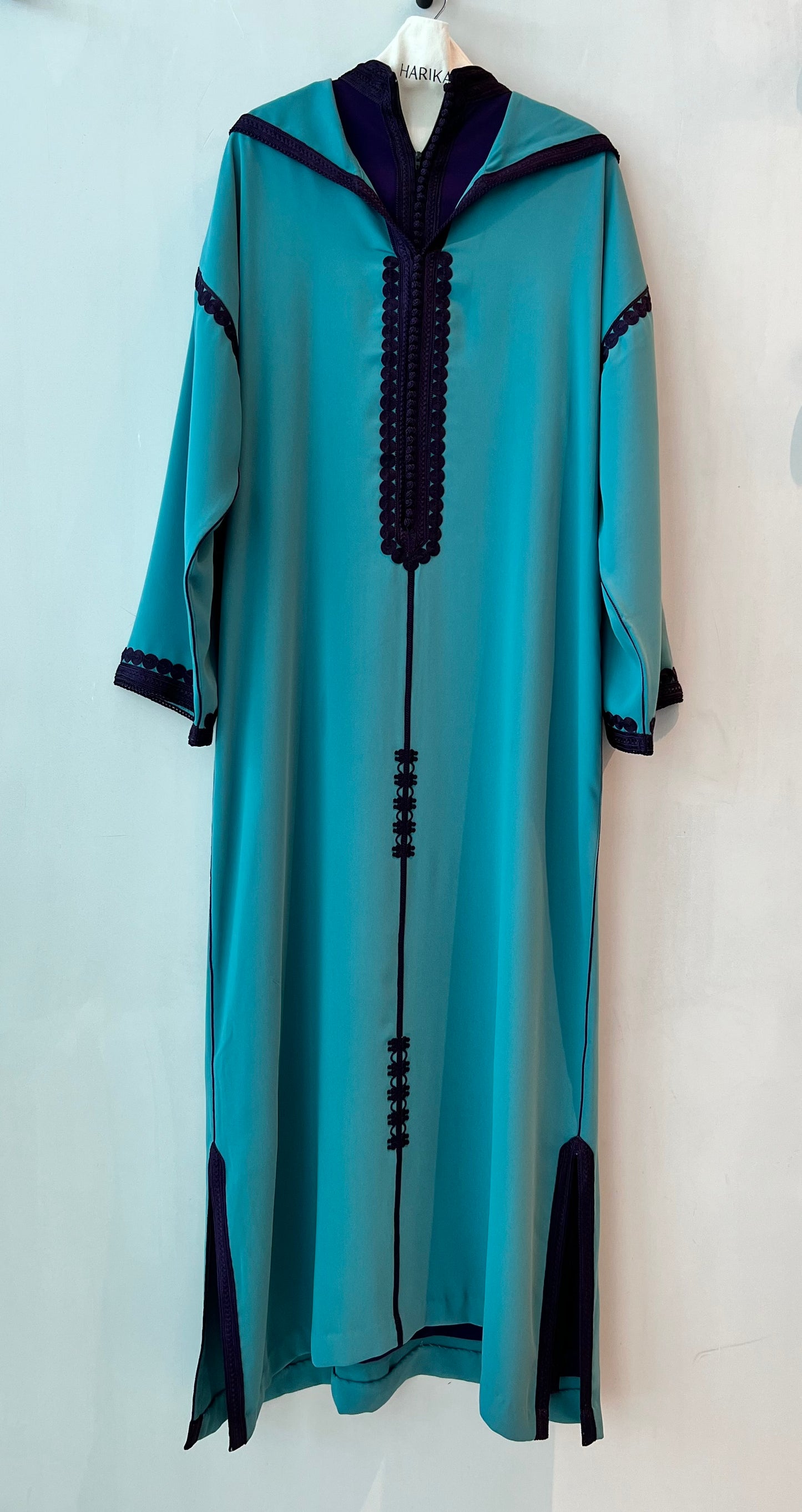 Jalabiyah - Teal & Deep Plum Purple Hooded Set