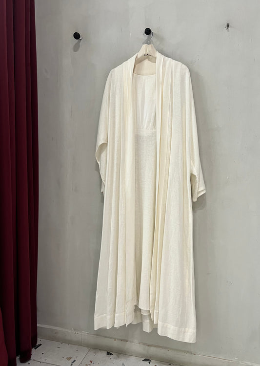 Abaya - Elegant ivory tone - two piece set