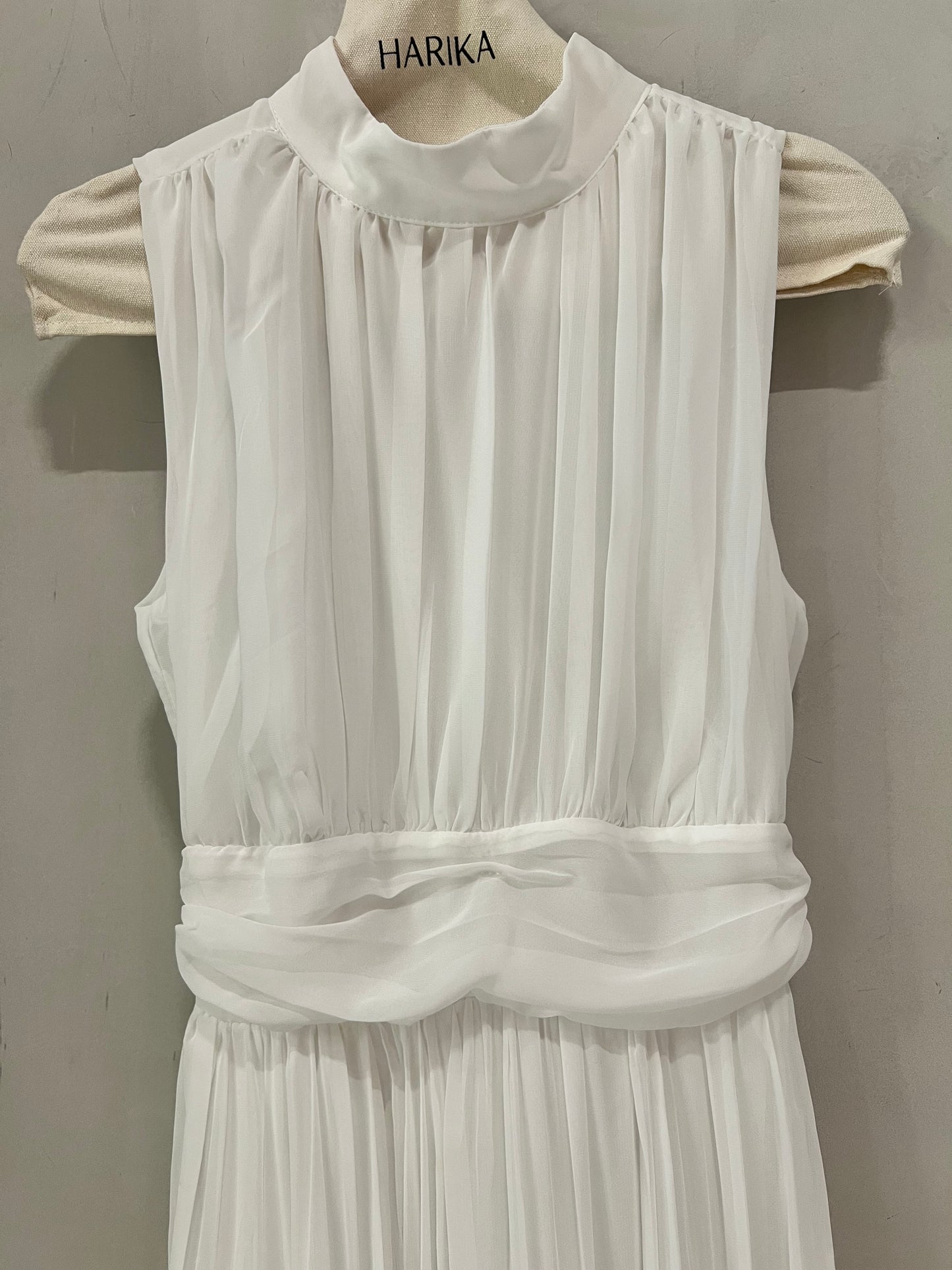 Dress - Pleated White Maxi Dress