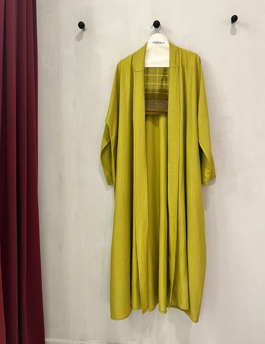 Abaya - a refreshing lime-green hue that brings a vibrant yet sophisticated touch to modest fashion