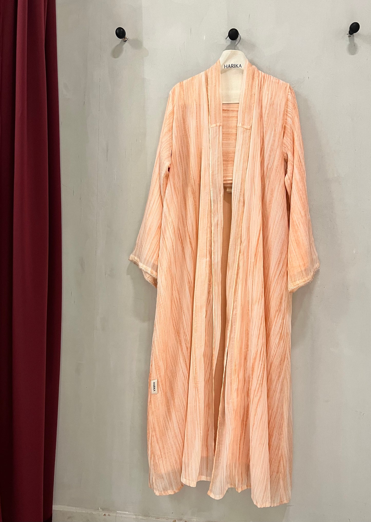 Abaya - Peach-toned radiates softness and sophistication with its beautifully textured crinkled fabric