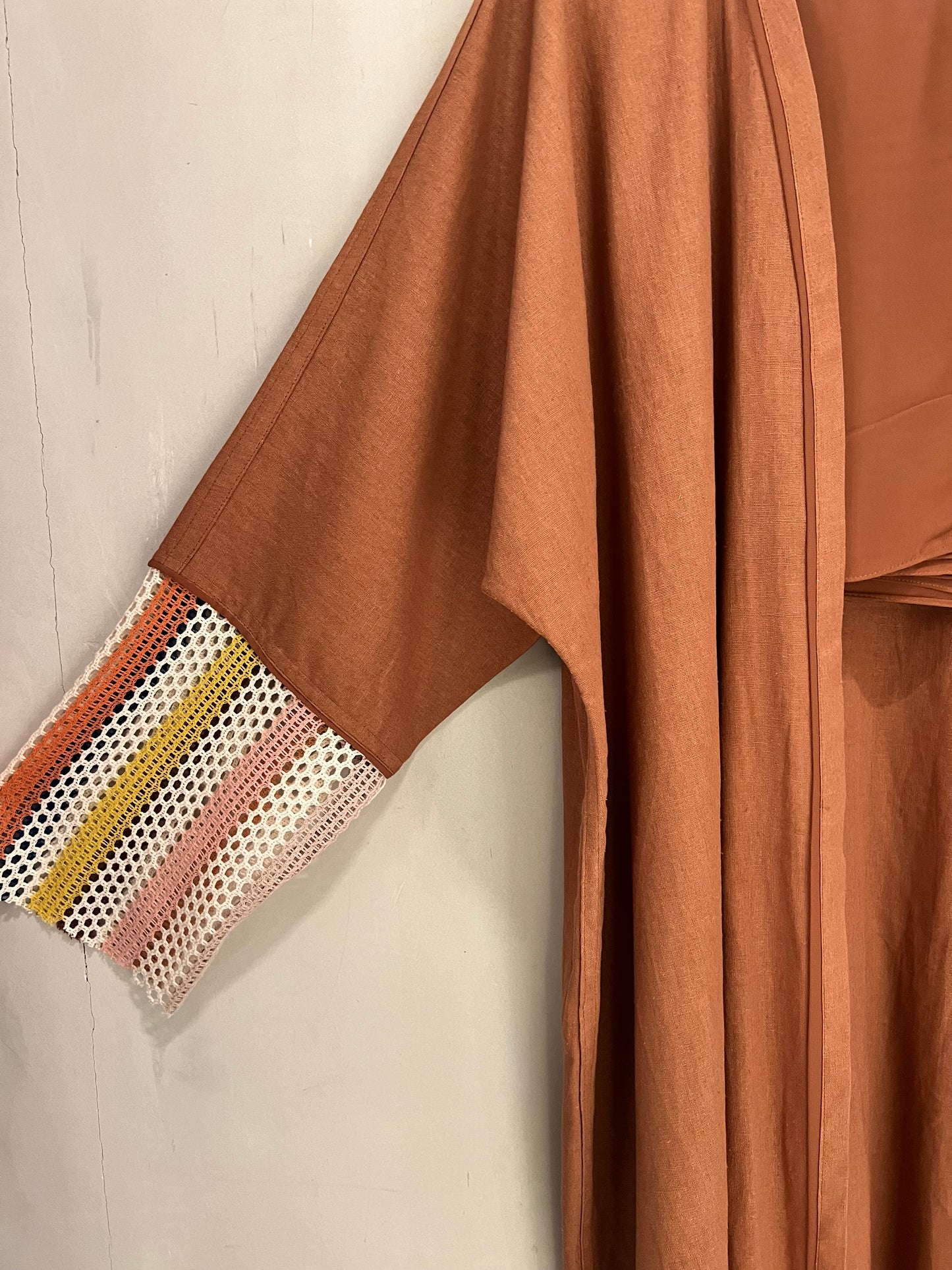 Abaya - Cinnamon brown shade, designed with a clean and elegant silhouette