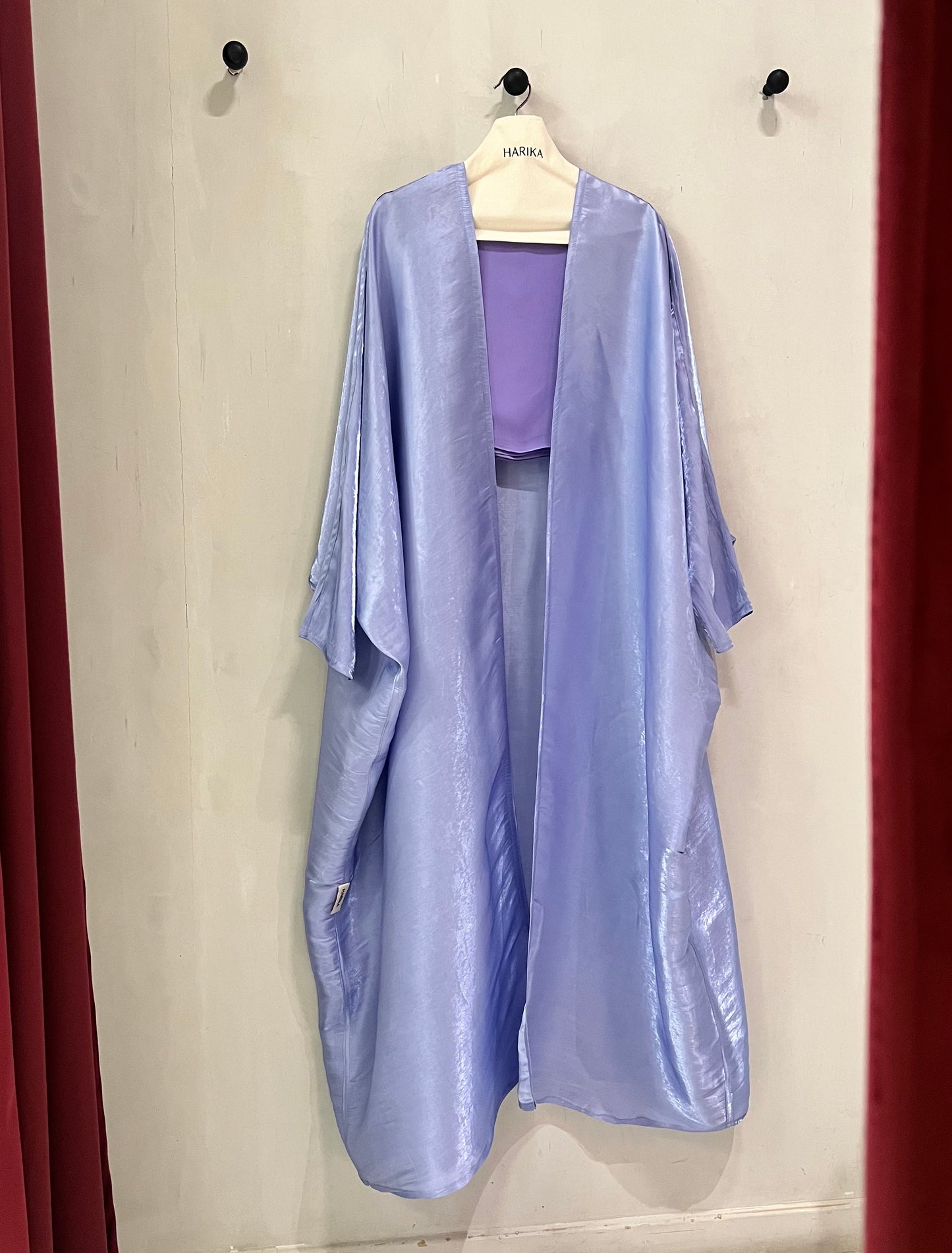 Abaya- elegant lavender shade with a luxurious satin finish that gives it a graceful, refined look